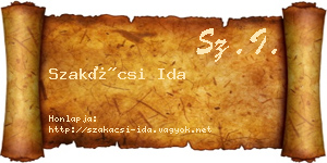 Szakácsi Ida névjegykártya