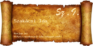 Szakácsi Ida névjegykártya