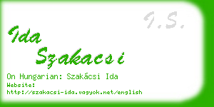 ida szakacsi business card