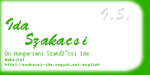 ida szakacsi business card